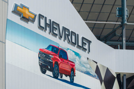 Datytona, Florida. July 18, 2019. Top view of Chevrolet Gate at Daytona International Speedway 2