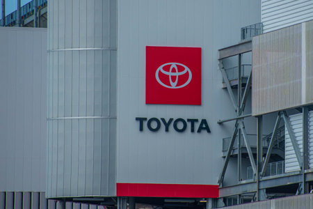 Datytona, Florida. July 18, 2019. Top view of Toyota gate at Daytona International Speedway.