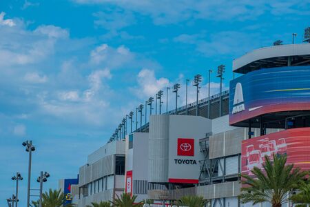 Datytona, Florida. July 18, 2019. Top view of Toyota gate at Daytona International Speedway 24のeditorial素材