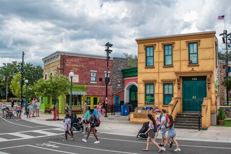 Orlando, Florida. July 31, 2019. Partial view of Sesame street area at Seaworld.のeditorial素材