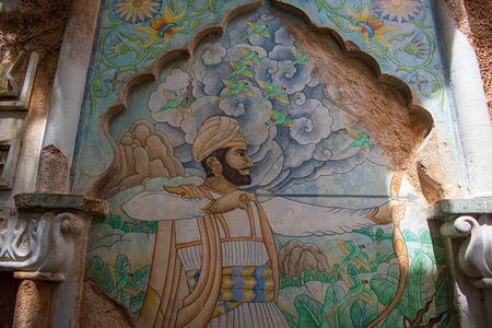 Orlando, Florida. August 14, 2019. Asian mural at Animal Kingdom (92)のeditorial素材