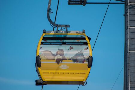 Orlando, Florida. September 27, 2019. Top view of themed gondola with iconic Disney Characters in Hollywood Studios area (2)のeditorial素材