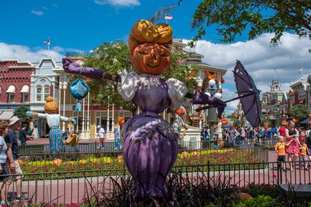 Orlando, Florida. September 23, 2019. Halloween decoration at Magic Kigndom (1)のeditorial素材