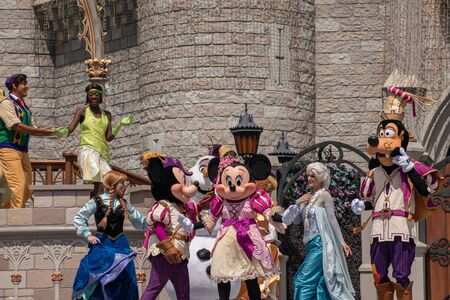 Orlando, Florida. September 25, 2019. Mickeys Royal Friendship Faire show on Cinderella Castle in Magic Kingdom (2)のeditorial素材