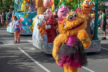 Orlando, Florida. October 5, 2019. Zoe in Sesame Street Party Parade at Seaworld 11のeditorial素材