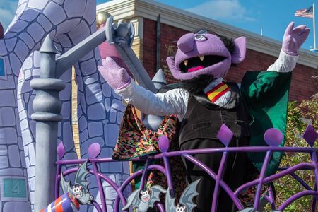 Orlando, Florida. October 5, 2019. Count Von Count in Halloween Sesame Street Party Parade at Seaworld 8のeditorial素材