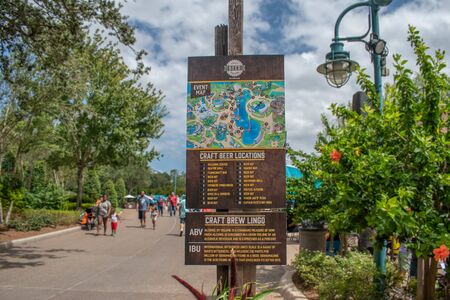 Orlando, Florida. September 21, 2019. Craf Beer Locations sign at Seaworld 27のeditorial素材