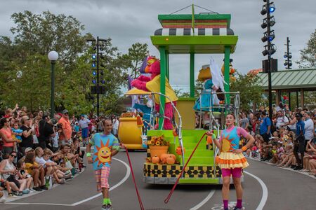 Orlando, Florida. September 21, 2019. Colorful dancers in Sesame Street Party Parade at Seaworld 82のeditorial素材
