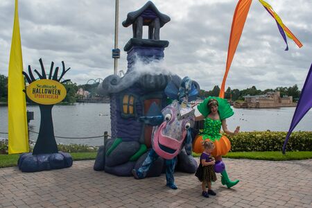 Orlando, Florida. September 21, 2019. Colorful marine characters in Halloween Spooktacular at Seaworld 120のeditorial素材