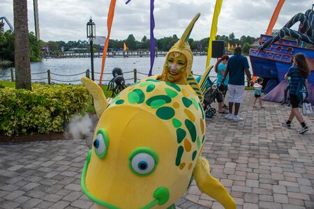 Orlando, Florida. September 21, 2019. Colorful marine characters in Halloween Spooktacular at Seaworld 126のeditorial素材