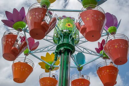 Orlando, Florida. September 21, 2019. Top view of colorful Abbys Flower Tower attraction at Seaworld 2のeditorial素材