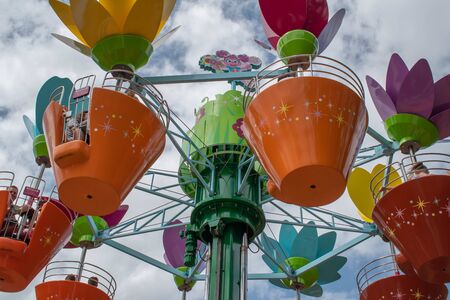 Orlando, Florida. September 21, 2019. Top view of colorful Abbys Flower Tower attraction at Seaworld 6のeditorial素材
