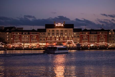 Orlando, Florida. October 11, 2019. Panoramic view of Colorful charming buildings at Lake Buena Vista 61のeditorial素材