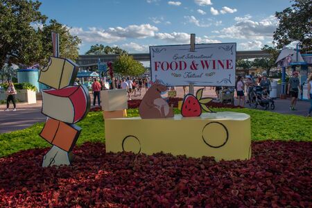 Orlando, Florida. October 10, 2019. Epcot International Food and Wine Festival sign in Walt Disney World (2)のeditorial素材