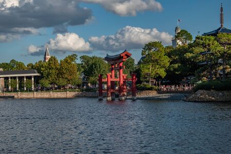 Orlando, Florida. October 10, 2019. Panoramic view of Japan pavillion at Epcot (44)のeditorial素材