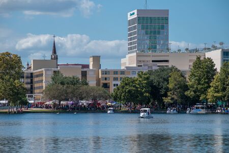 Orlando, Florida. October 12, 2019. Partial view of Gay Parade at Lake Eola Park in downtown area 46のeditorial素材