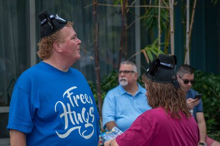 Orlando, Florida. October 12, 2019. Nice friends with Minnie ears in Come Out With Pride Orlando parade at Lake Eola Park area 210のeditorial素材