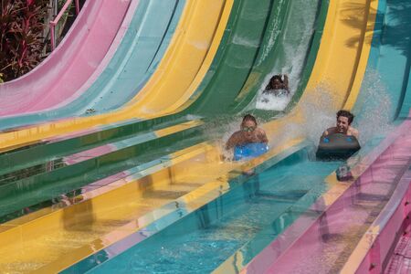 Orlando, Florida. October 24, 2019. People enjoying amazing Taumata Racer at Aquatica 18のeditorial素材