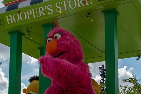 Orlando, Florida. October 24, 2019. Telly Monster in Sesame Street Party Parade at Seaworldのeditorial素材