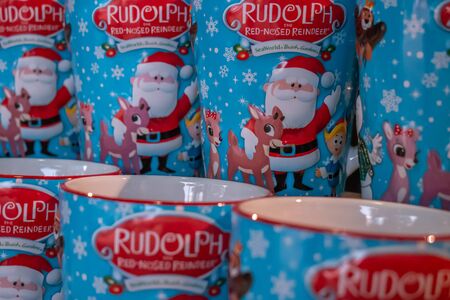 Orlando, Florida. October 27, 2019. Colorful Rudophs cups at Seaworldのeditorial素材