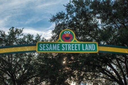 Orlando, Florida. October 27, 2019. Top view of Sesame Street land sign at Seaworldのeditorial素材