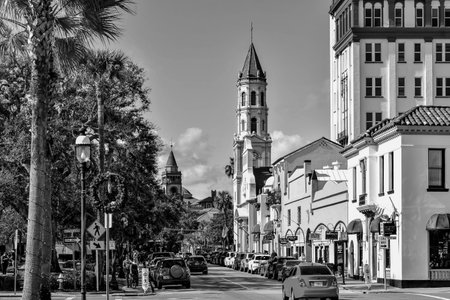 St. Augustine, Florida January 26, 2019. Cathedral Basilica of St. Augustine, Constitution Square...