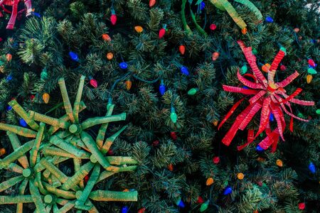 Orlando, Florida. October 29, 2019. Partial view of Christmas Tree decorated at Seaworld 1のeditorial素材
