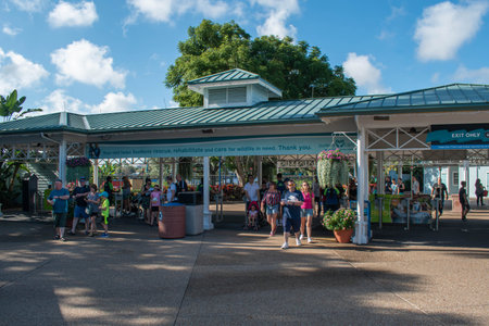 Orlando, Florida. October 29, 2019. Partial view of Main Entrance at Seaworldのeditorial素材
