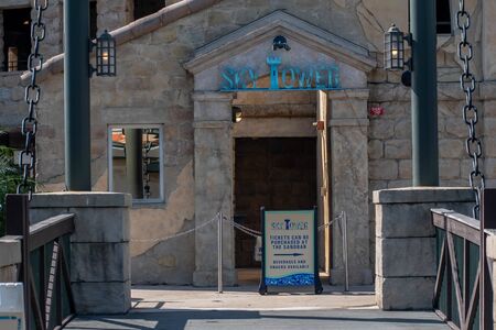 Orlando, Florida. October 29, 2019. Sky Tower main entrance at Seaworldのeditorial素材