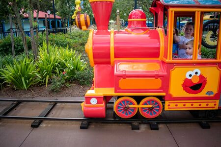 Orlando, Florida. November 06, 2019. People enjoying Choo Choo Train in Sesame Street land at Seaworld 5のeditorial素材