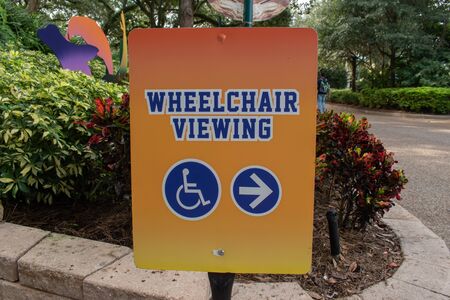 Orlando, Florida. November 06, 2019. Wheelchair viewing in Sea Lions Theater at Seaworldのeditorial素材