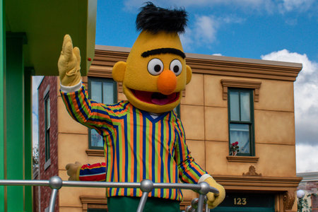 Orlando, Florida November 09, 2019. Bert in Sesame Street Party Parade at Seaworld 1
