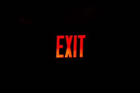 Orlando, Florida . November 22, 2019. Illuminated Exit letters at Seaworldのeditorial素材