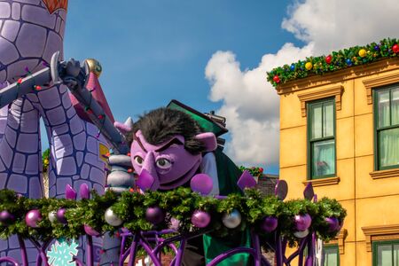 Orlando, Florida. November 22, 2019. Count Von Count in Sesame Steet Party Parade at Seaworld 4のeditorial素材