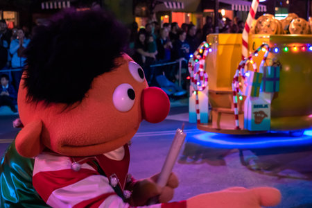 Orlando, Florida . November 24, 2019. Ernie at Sesame Street Christmas Parade at Seaworld 4