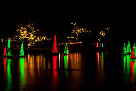 Orlando, Florida. November 23, 2019. Top view of colorful Sea of Trees in SeaWorlds Christmas Celebration 10のeditorial素材