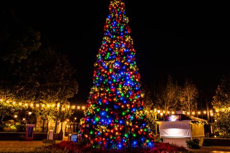 Orlando, Florida. November 29, 2019. Christmas tree in The American Adventure Pavillion at Epcot (21)のeditorial素材