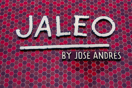 Orlando, Florida. November 29, 2019. Jaleo restaurant sign in Lake Buena Vistaのeditorial素材
