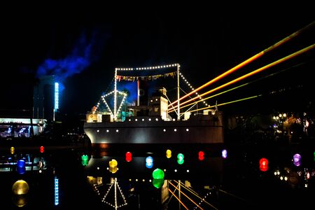Orlando, Florida. November 27, 2019. Christmas decoration at Echo Lake at Hollywood Studios (613)のeditorial素材
