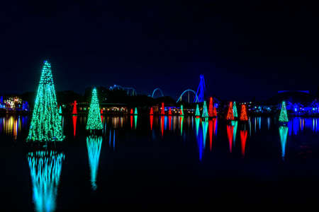 Orlando, Florida. December 30, 2019. Sea of Trees at Christmas season in Seaworld 3のeditorial素材