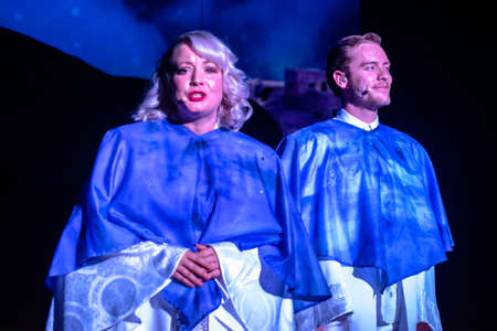 Orlando, Florida. December 30, 2019. O Wondrous Night Show is a greatest story with carols, puppets and live animals.at Seaworld (150)のeditorial素材