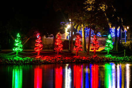 Orlando, Florida. December 28, 2019. Sea of Trees at Christmas season in Seaworld 3のeditorial素材