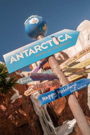 Orlando, Florida. November 15, 2020. colorful Antarctica sign at Seaworld (22)のeditorial素材
