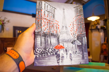 Orlando, Florida. July 29, 2020. Beautiful view of Fountain in France Pavillion at Epcot (14)のeditorial素材