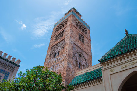Orlando, Florida. July 29, 2020.Partial view of african style tower in Morocco Pavillion at Epcot (47)のeditorial素材