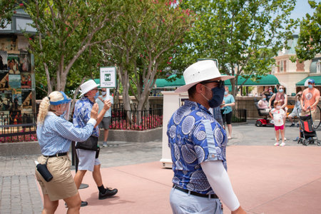 Orlando, Florida. July 29, 2020. Walt Disney World Crew walking at Epcot (12)のeditorial素材