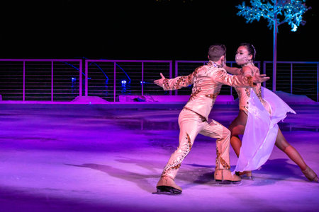Orlando, Florida. November 27, 2020. Winter Wonderland on Ice in Chritsmas season at Seaworld. (22)のeditorial素材