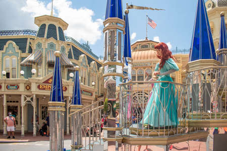 Orlando, Florida. August 04, 2020. Ariel on beautiful parade float at Magic Kingdom (6)のeditorial素材