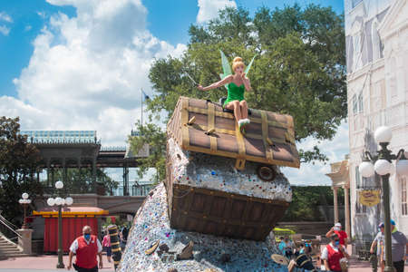 Orlando, Florida. September 02, 2020. Tinker Bell on beautiful parade float at Magic Kingdom (376)のeditorial素材