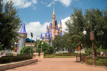 Orlando, Florida. September 21, 2020. Beautiful view of Cinderella Castle in Magic KIngdom (120)のeditorial素材